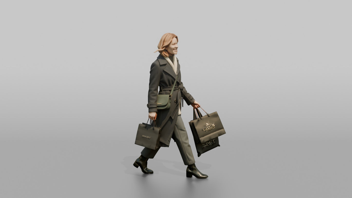 Scandinavian Woman Walking in a Tailored Wool Coat