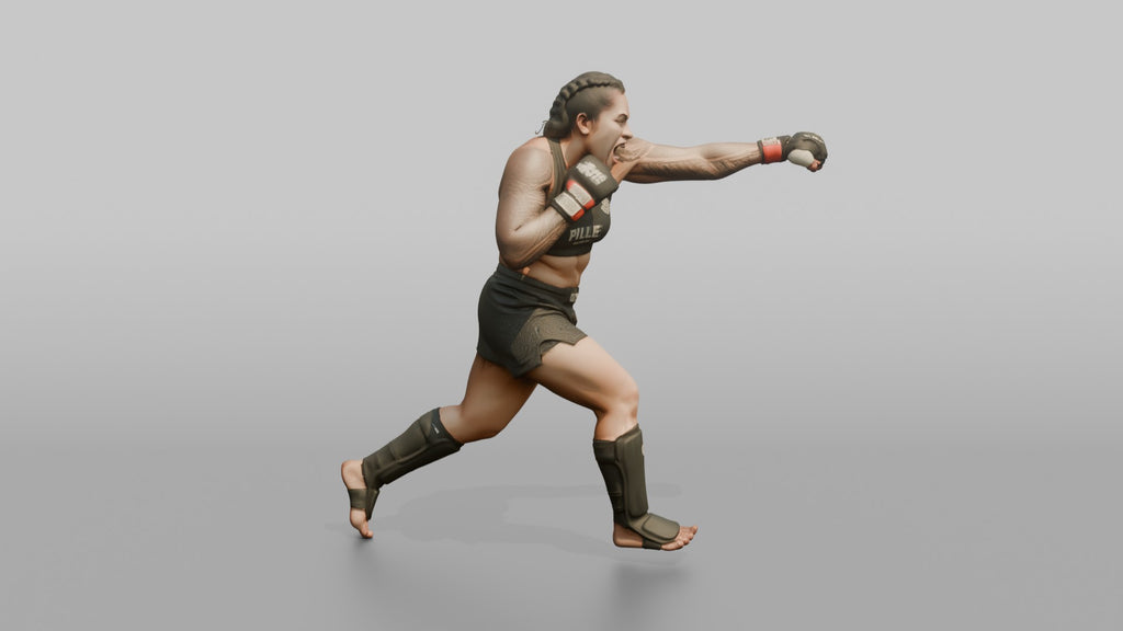 MMA Fighter Heavy Right Cross Punch