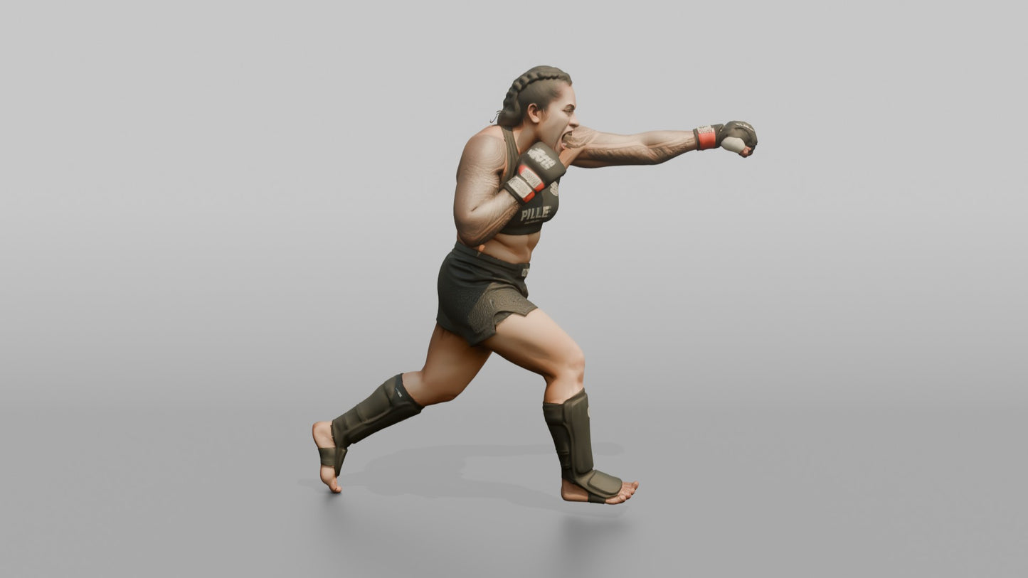 MMA Fighter Heavy Right Cross Punch