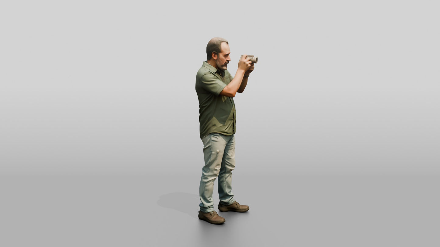Middle-Aged Spanish Man Taking a Photo