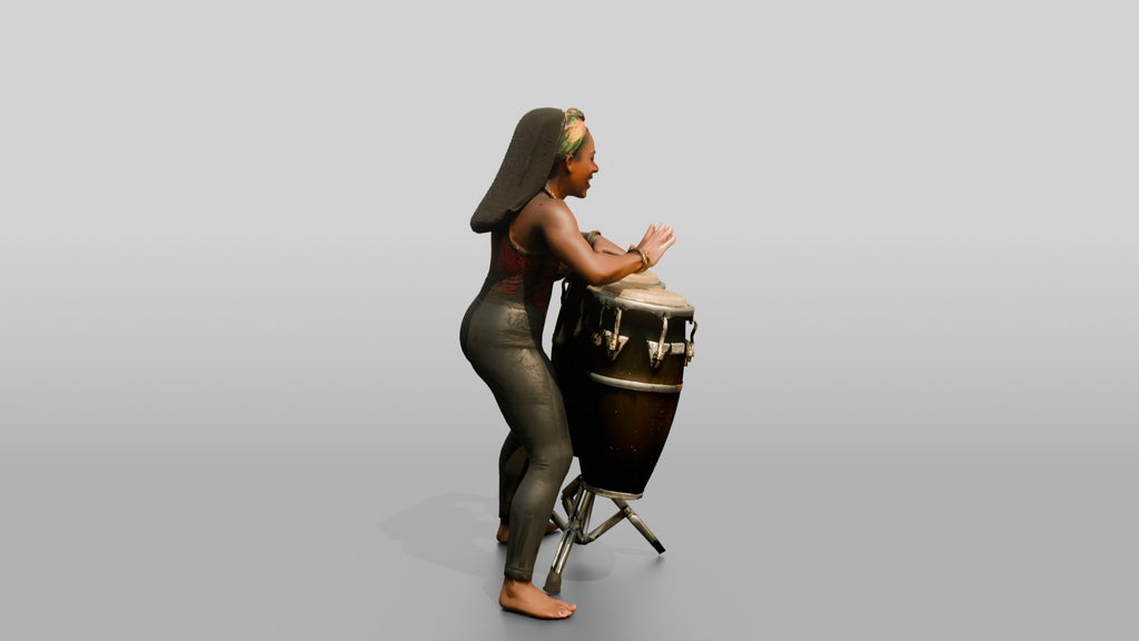 Percussionist Playing Conga Drums