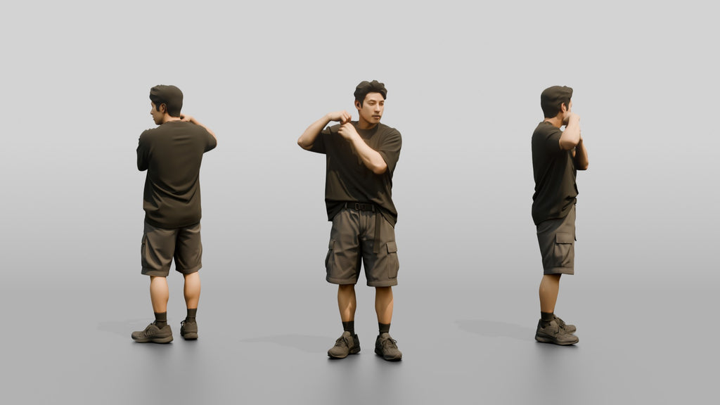 Man Adjusting Strap in Oversized Streetwear