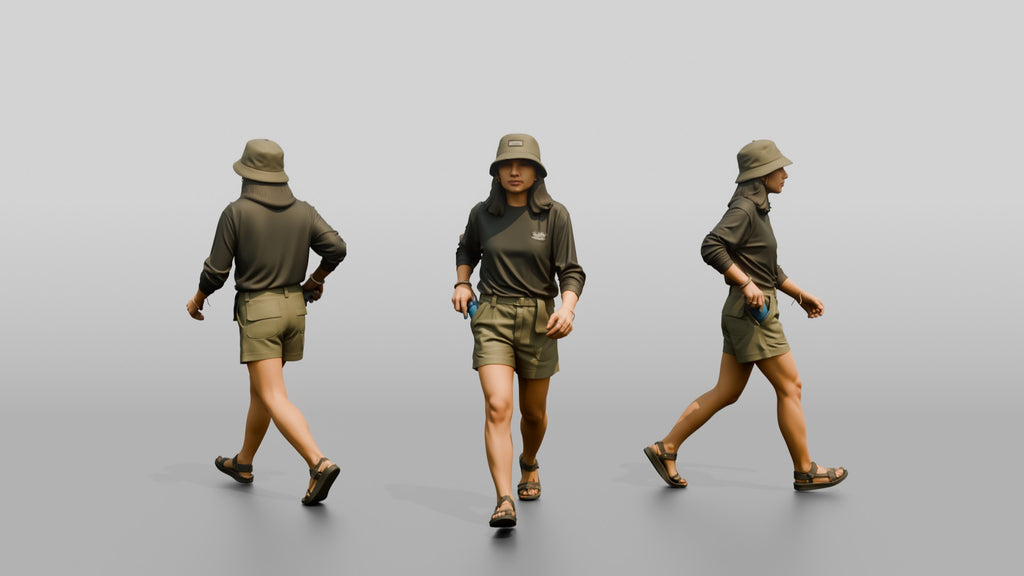 Woman Slipping Water Bottle Into Pocket