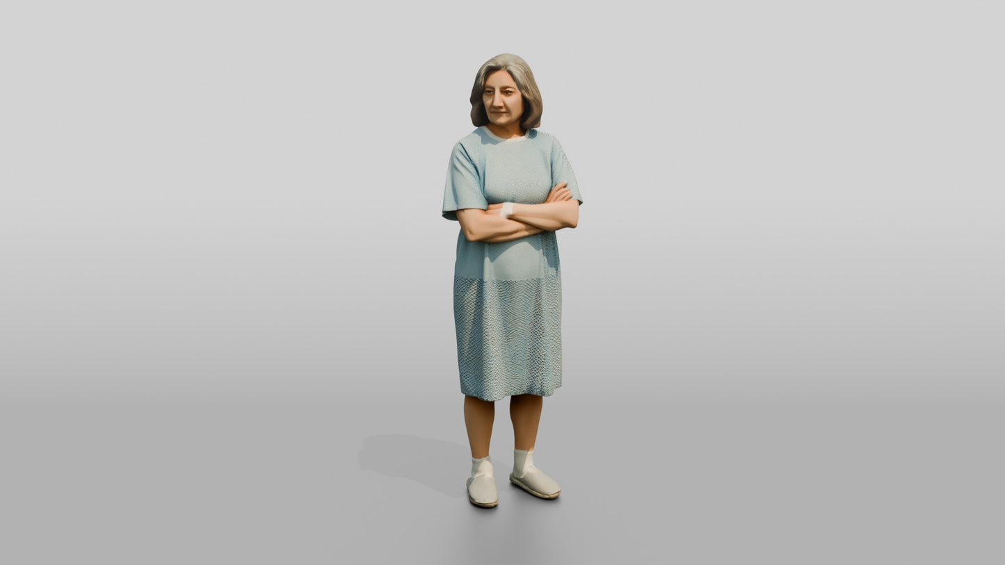 Elderly Woman Patient with Arms Folded