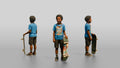 African Boy Holding a Skateboard