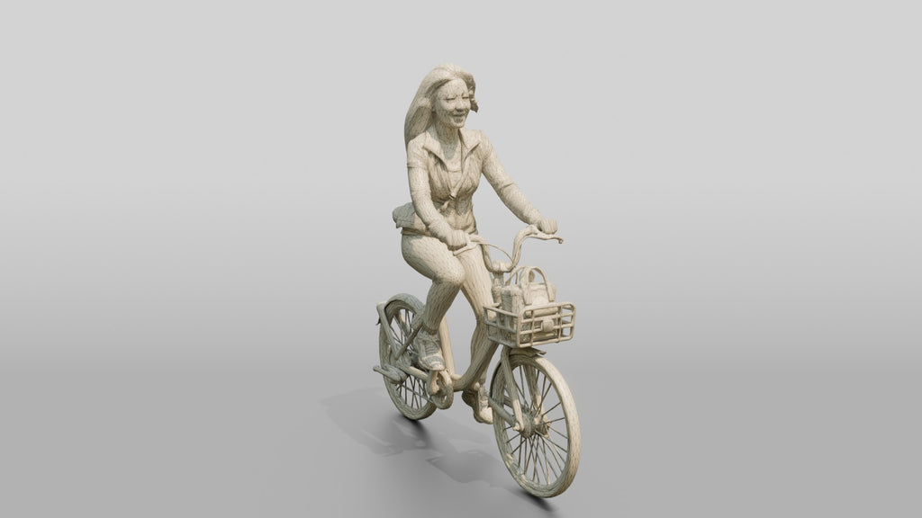 Chinese Woman Riding a Bicycle