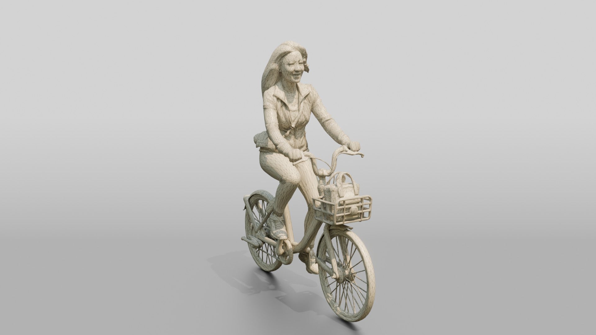 Chinese Woman Riding a Bicycle
