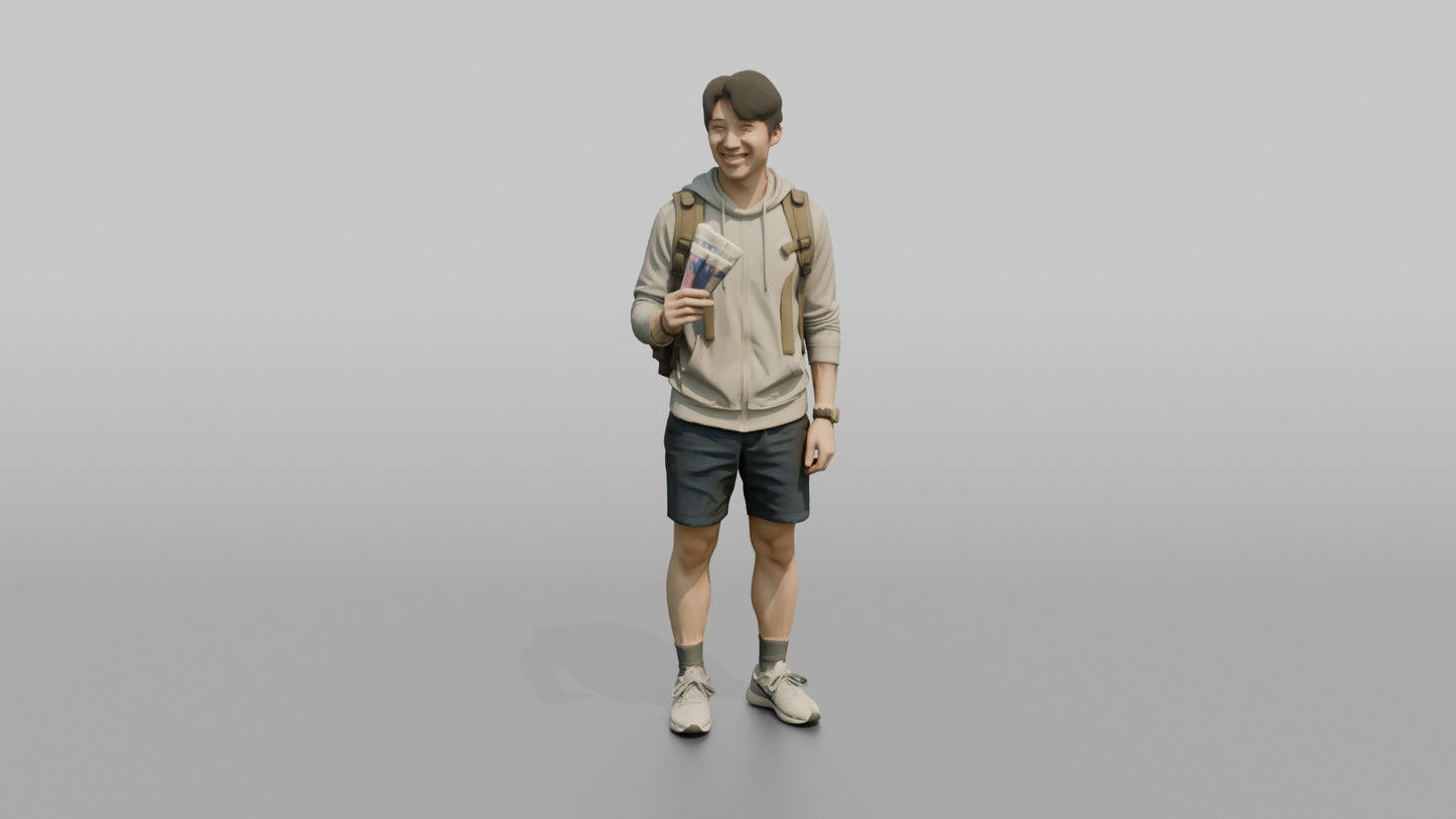 Vacationer Wearing Lightweight Hoodie