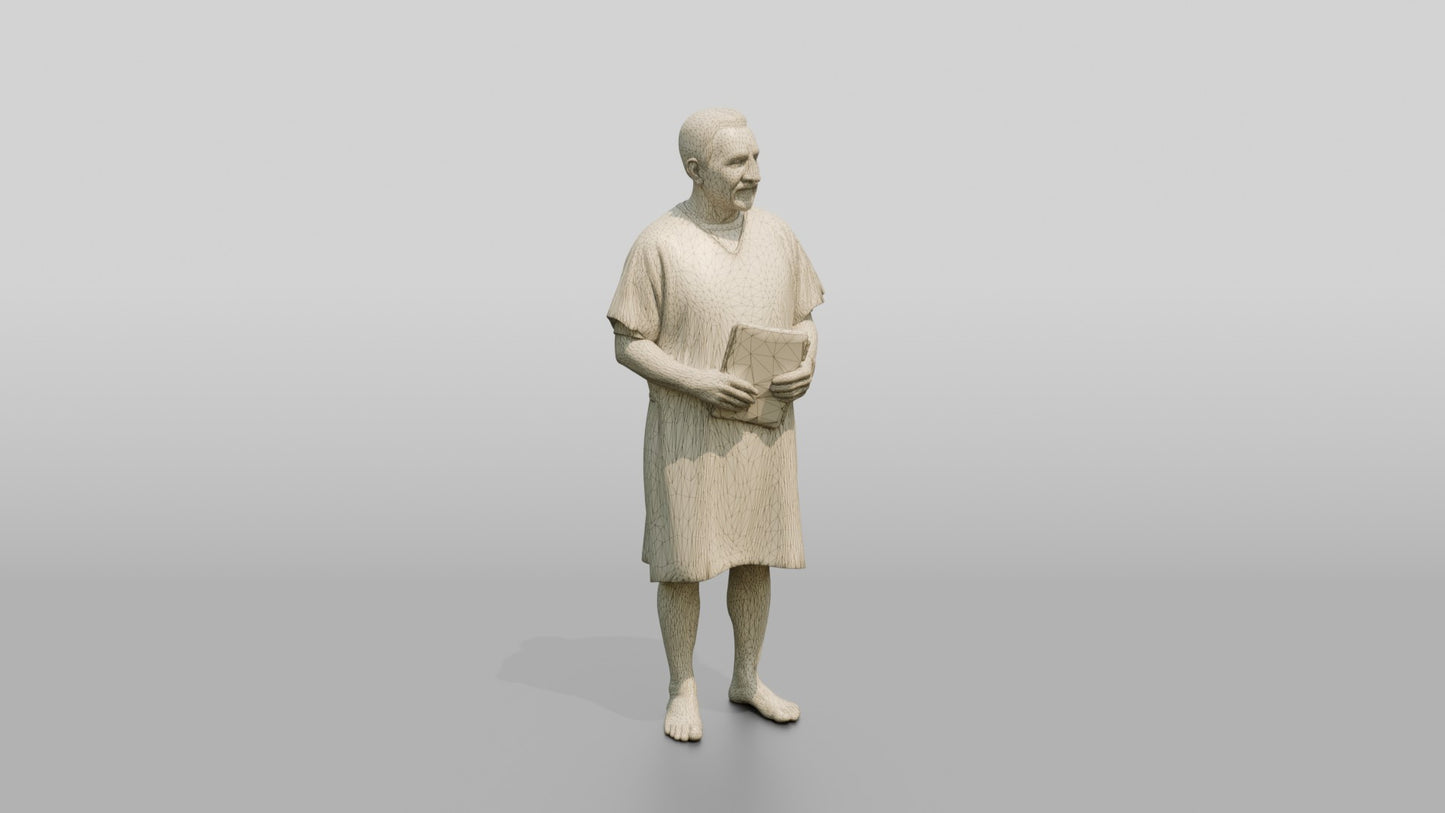 Elderly Man Patient Holding a Notebook