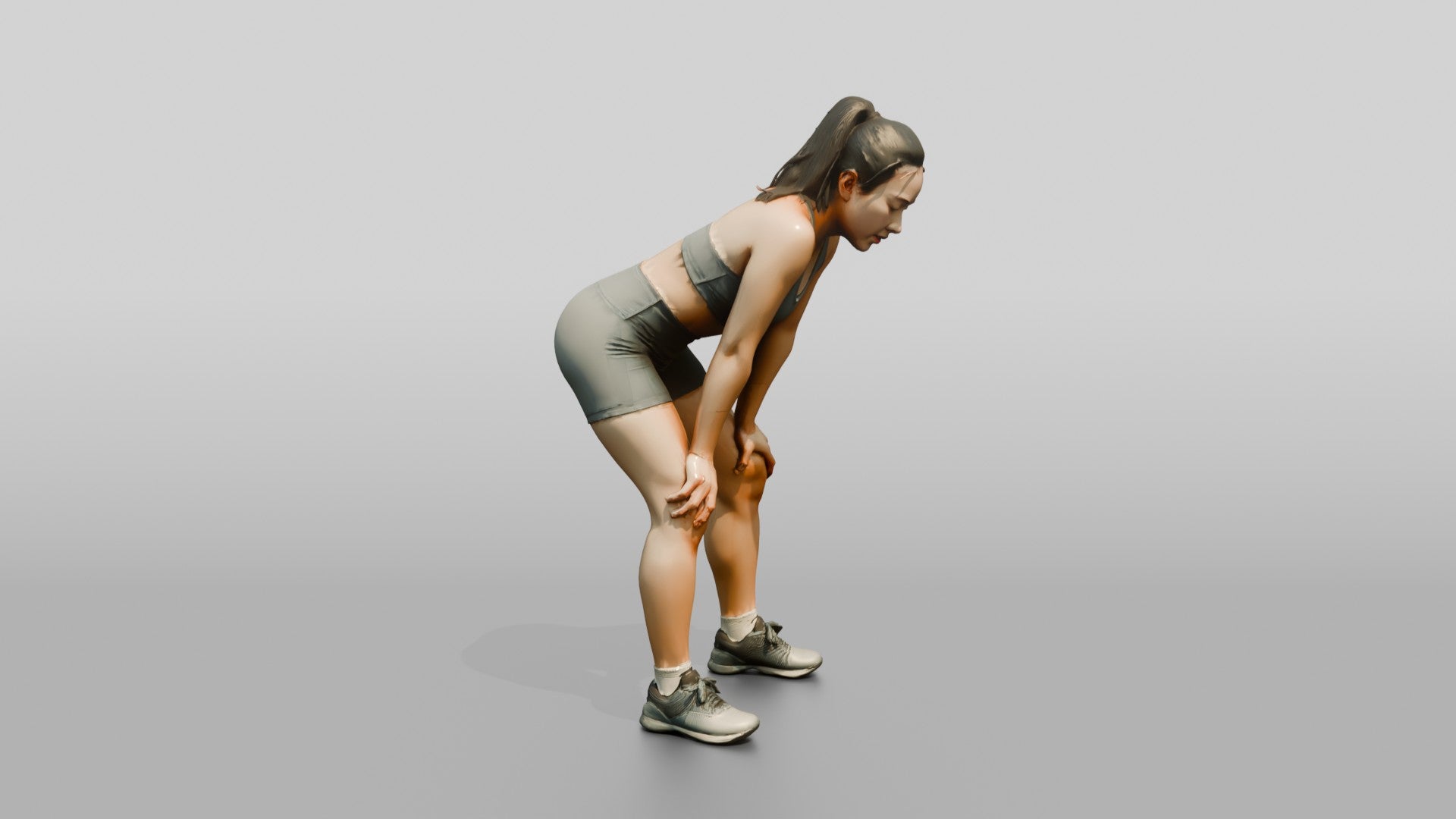 Woman Resting After Crossfit Workout