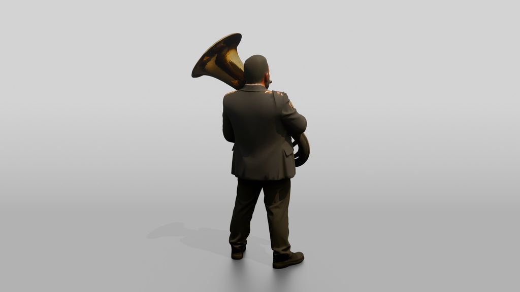 Tubist Carrying Brass Tuba
