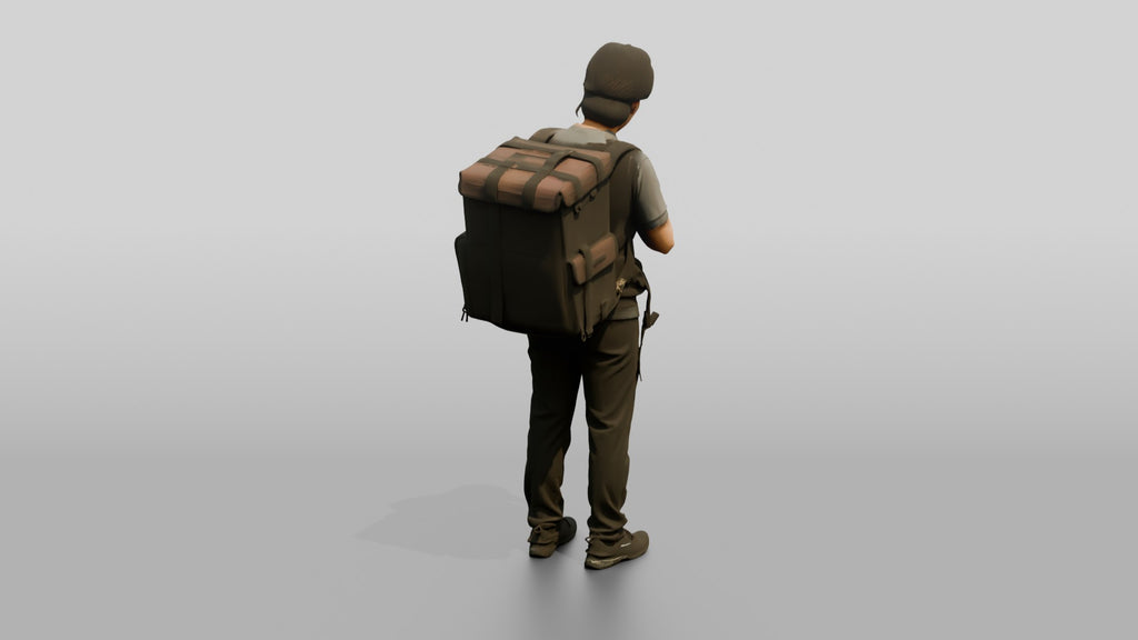 Woman with Delivery Backpack