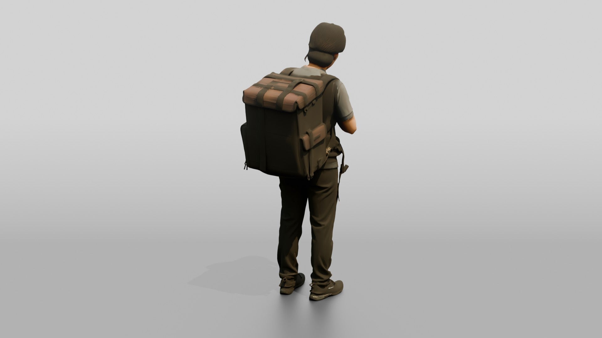 Woman with Delivery Backpack