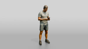 Middle-Aged Athletic Greek Man Checking His Phone - 3D character model, view 1