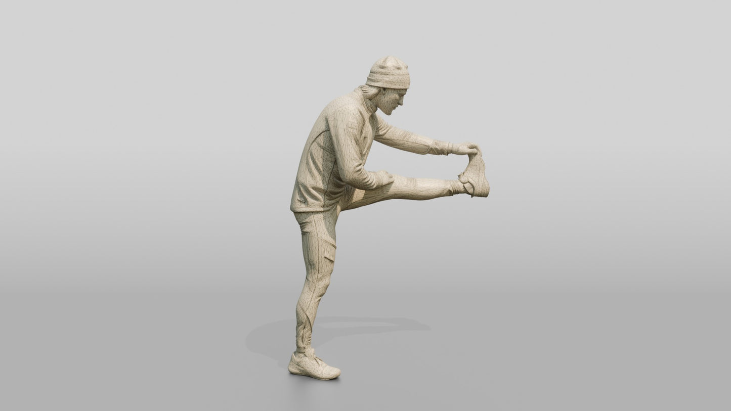 Norwegian Man Stretching Before a Run