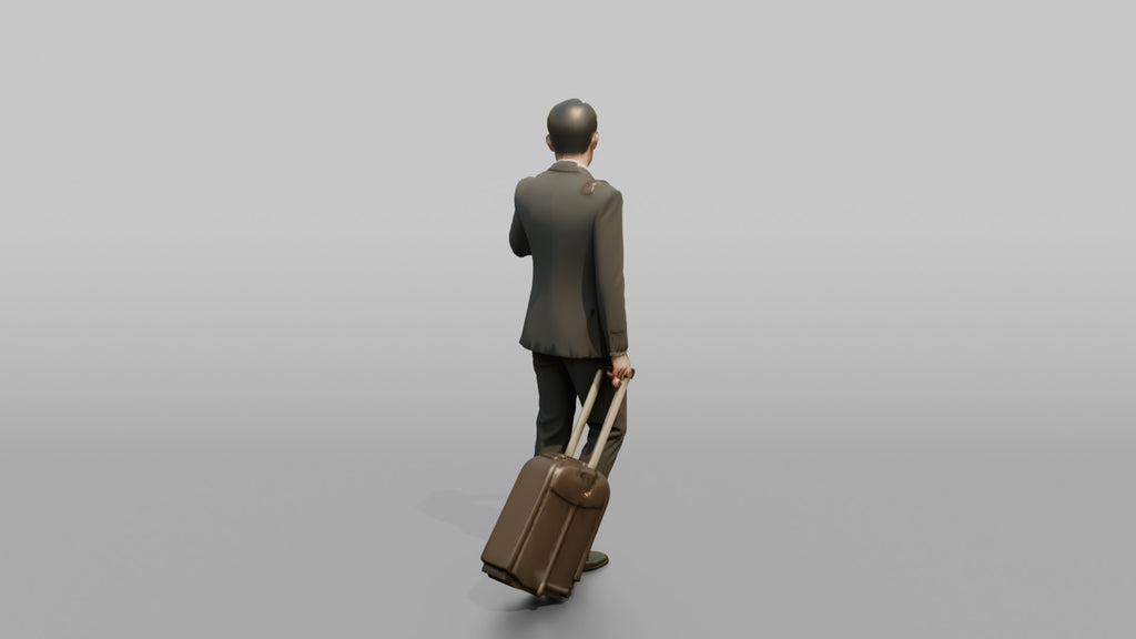 Caucasian Flight Attendant Giving a Polite Nod