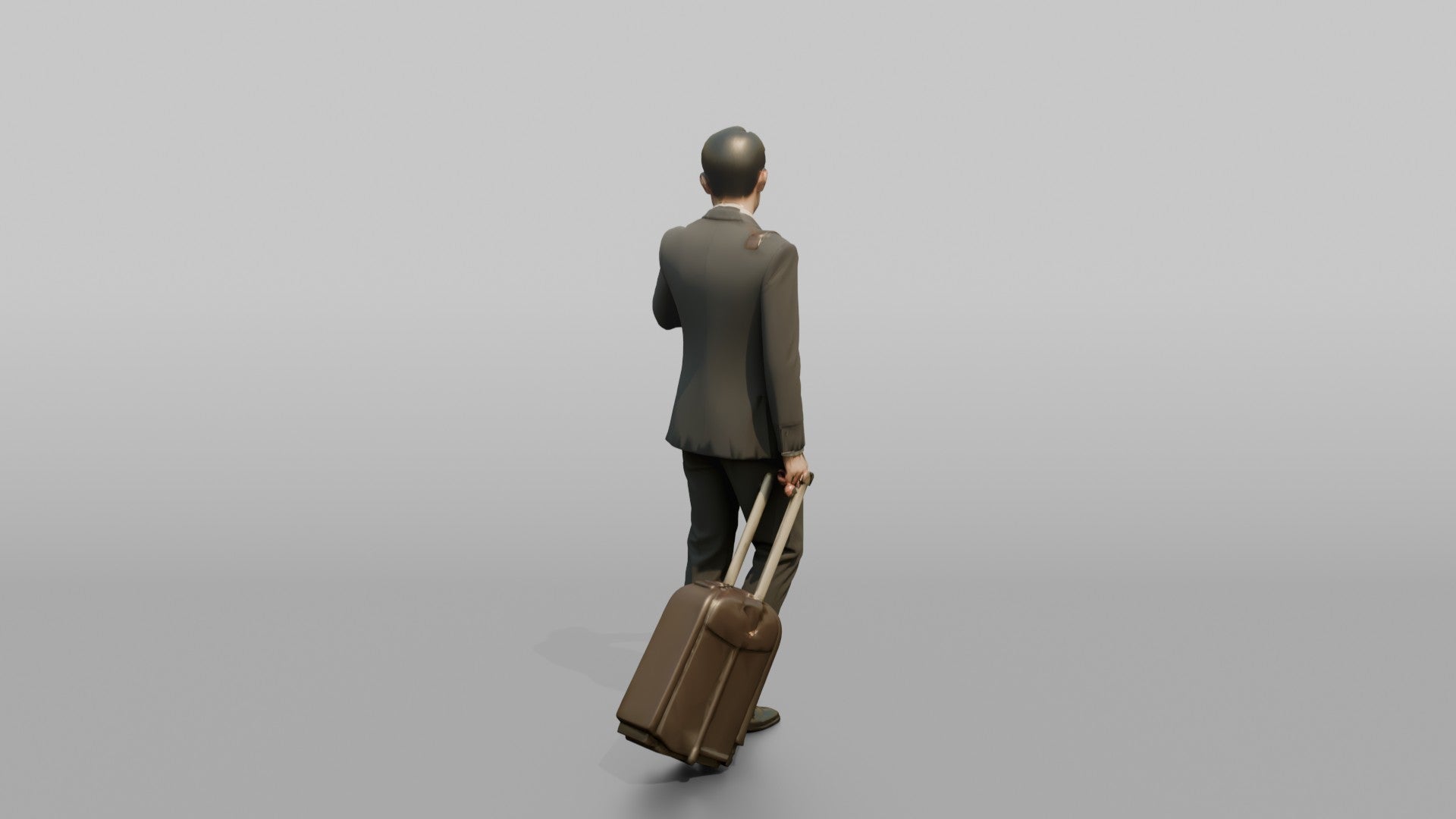 Caucasian Flight Attendant Giving a Polite Nod
