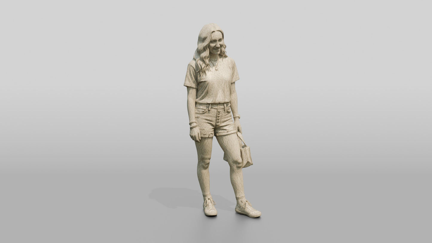 Caucasian Woman in Vintage Graphic Tee