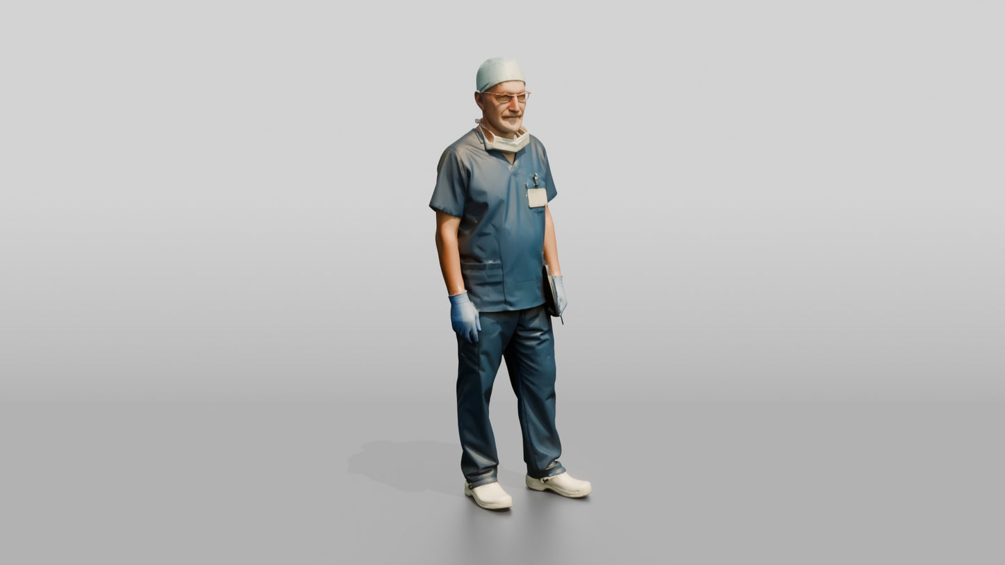 Older White Man Doctor Standing