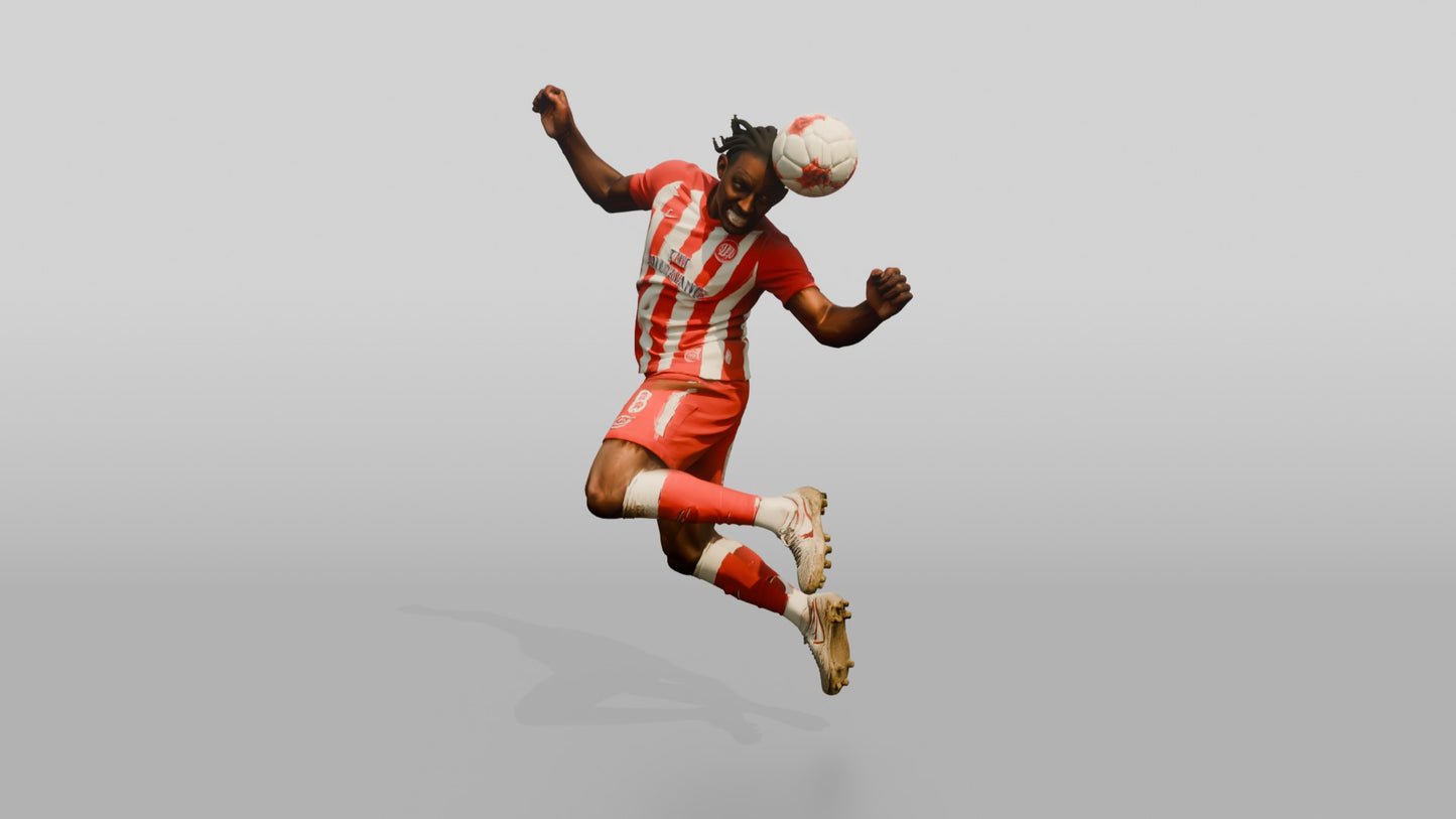 Soccer Player Jumping for a Header