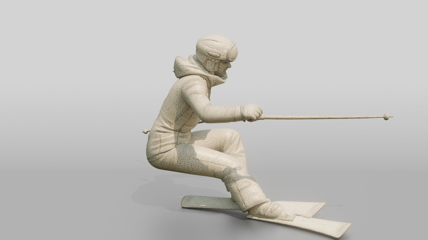 Norwegian Woman Carving a Turn on the Ski Slope