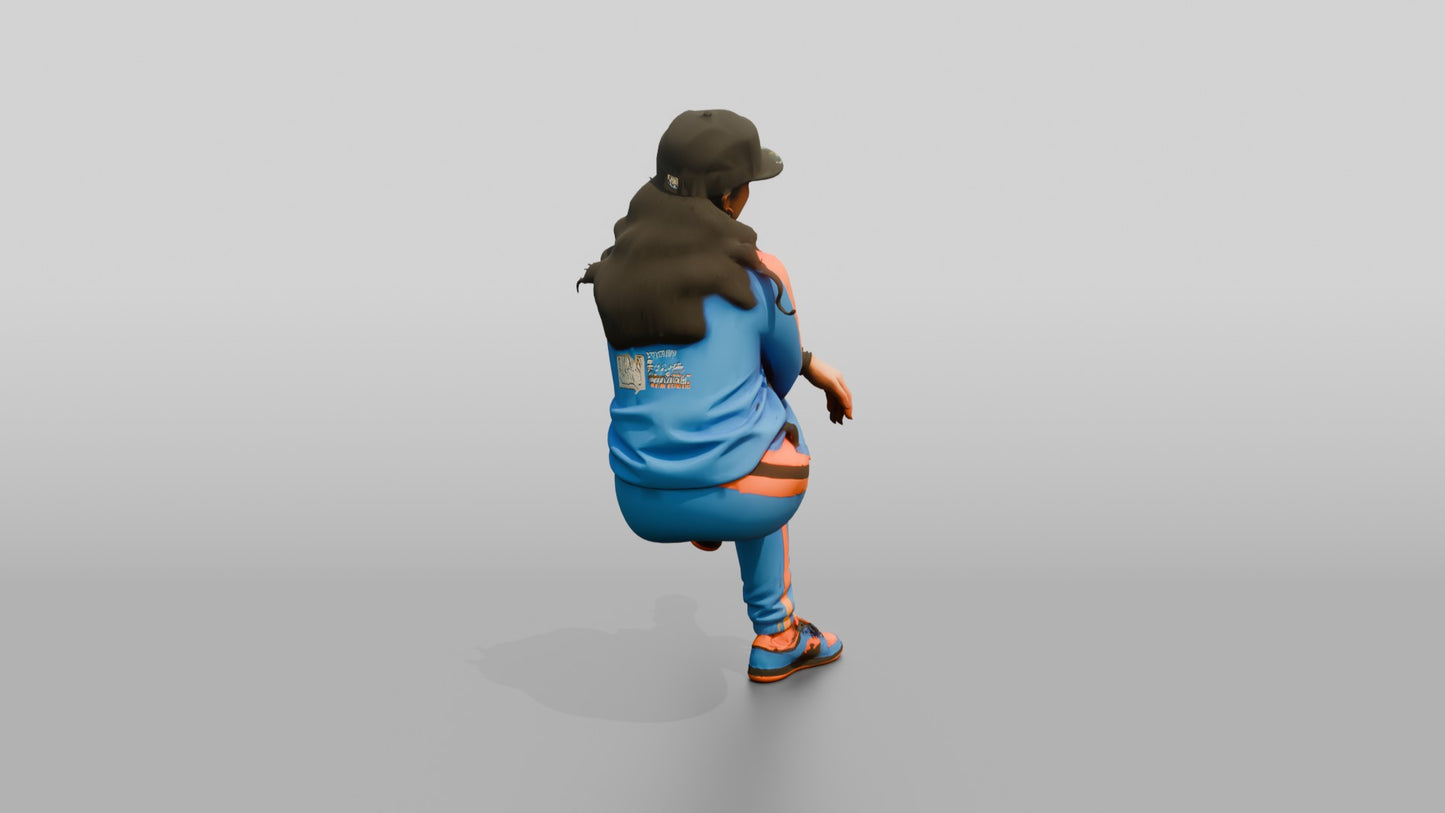Latina Woman in Streetwear Tracksuit