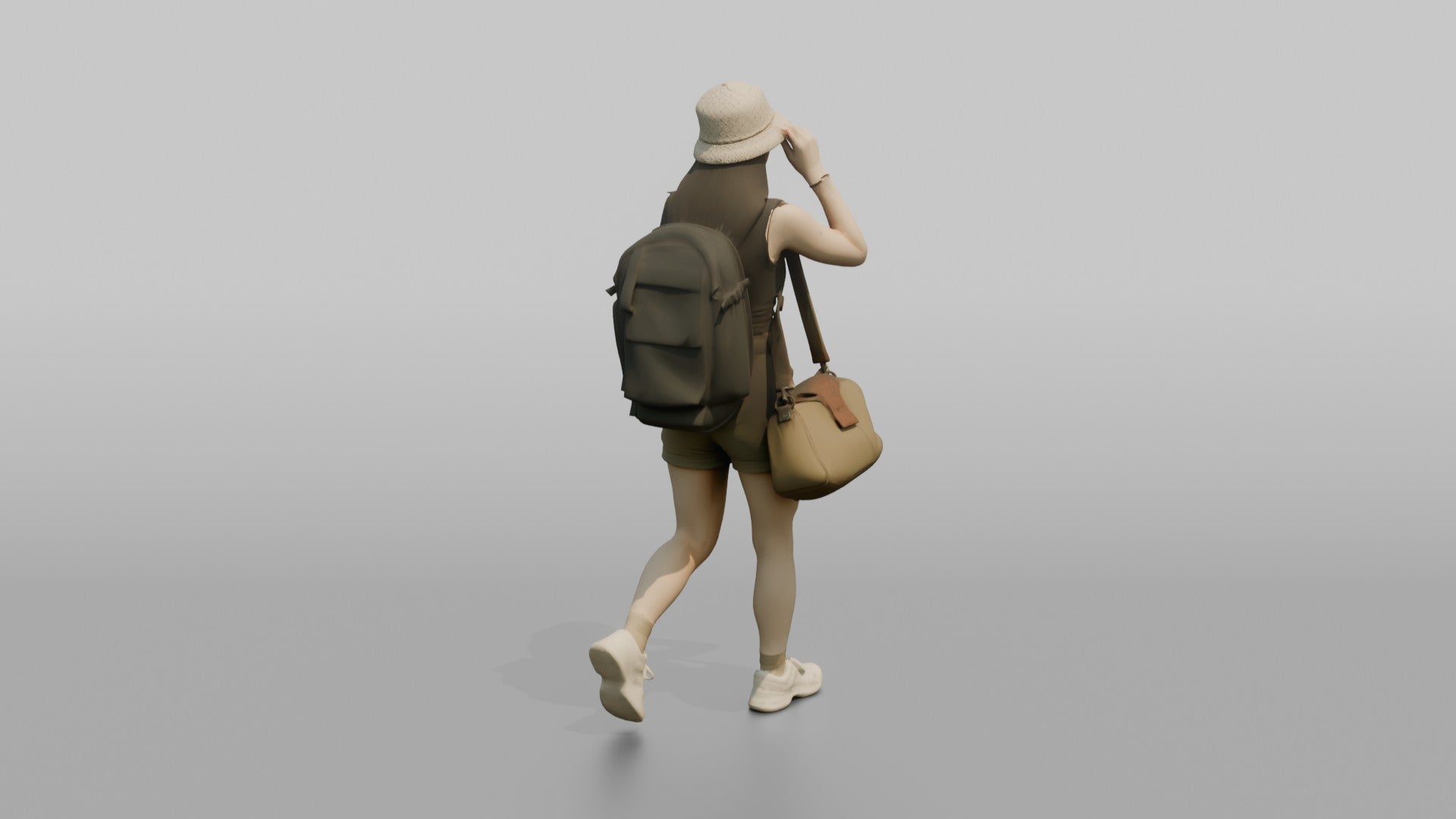 Traveler Putting On Sunglasses In Terminal