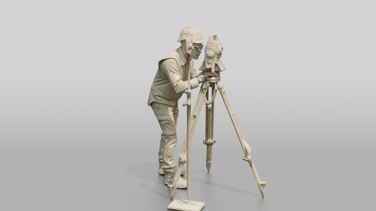 Construction Worker Man 15 - wireframe topology preview