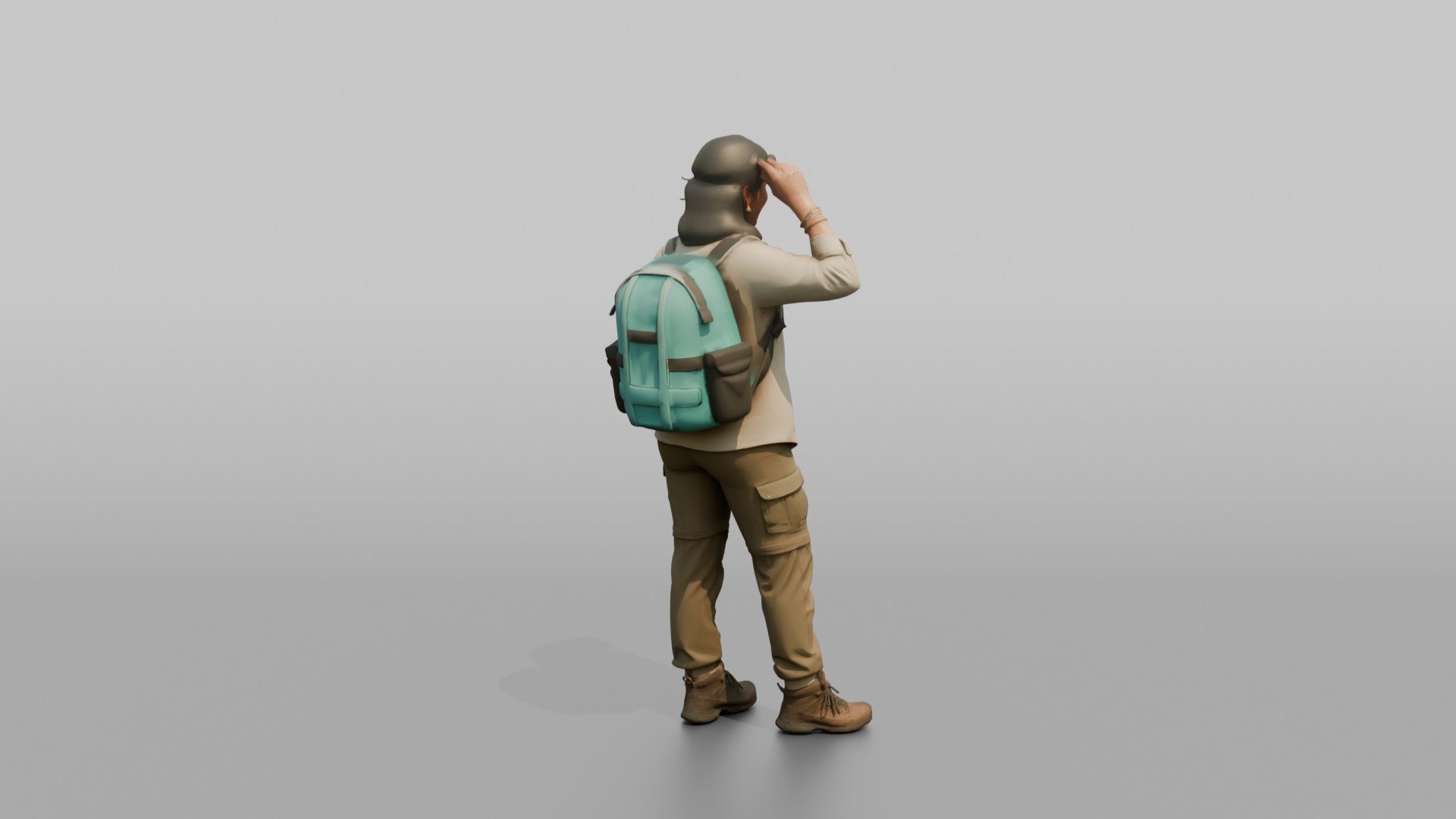 Hiker Adjusting Her Sunglasses