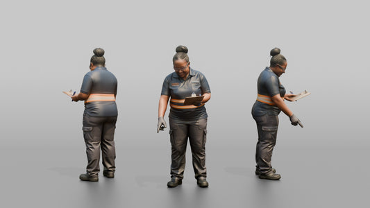 Catering Officer Inspecting Fresh Food Deliveries - 3D character model