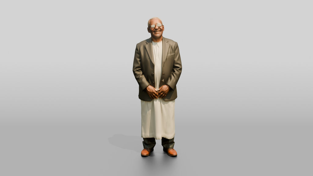 Elderly African Man in a Tweed Jacket Laughing