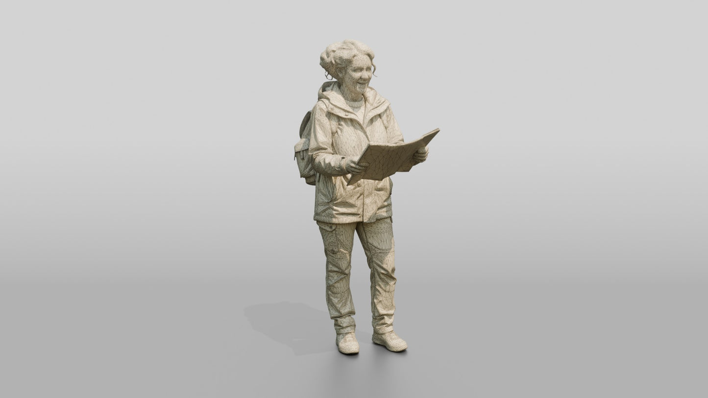 Woman Navigating Market with Map