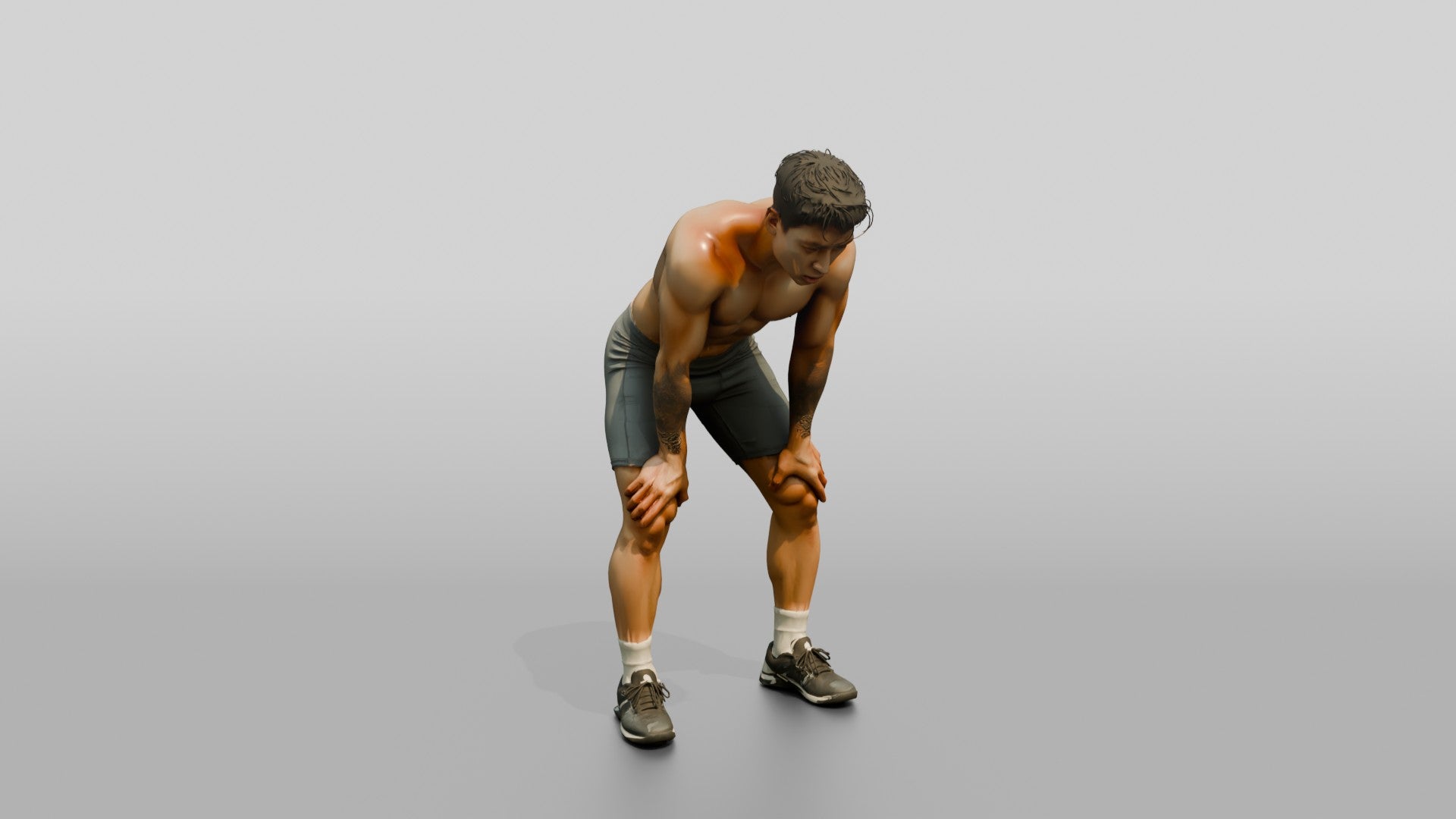 Man Panting After Heavy Lift
