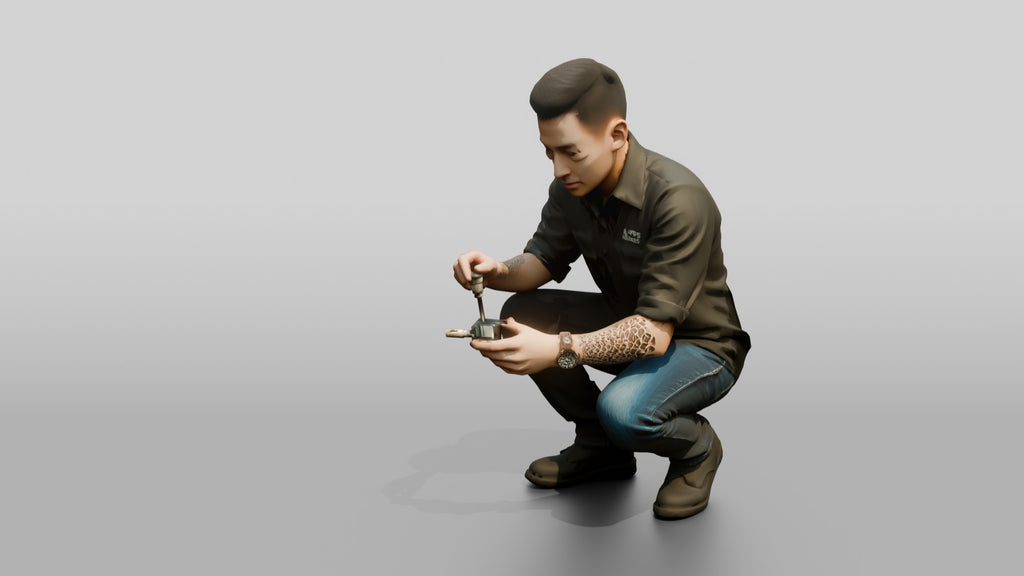 Mechanic Inspecting a Brake Rotor