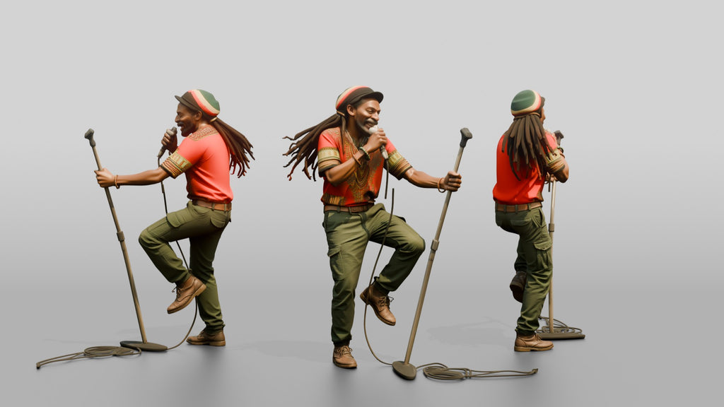 Reggae MC Skanking with Mic Stand