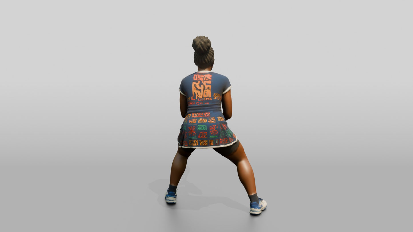 Female Tennis Player Poised to React at the Baseline