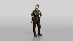 Laughing Female Police Officer - 3D character model, view 1