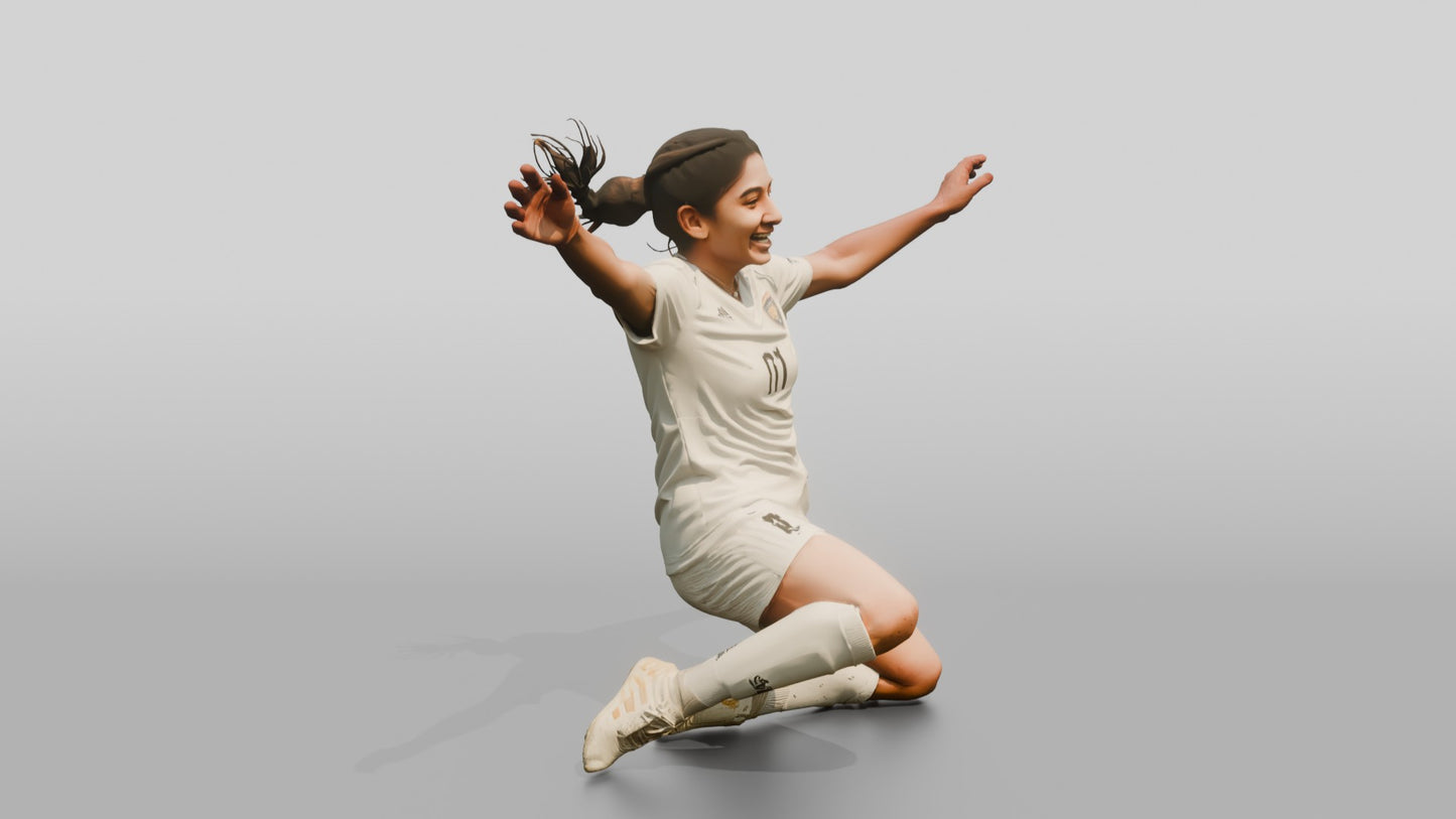 Soccer Player Knee-Slide Goal Celebration