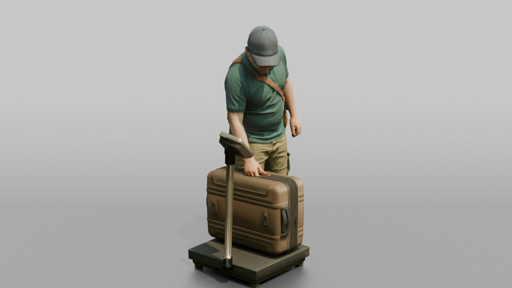 Traveler Weighing His Suitcase