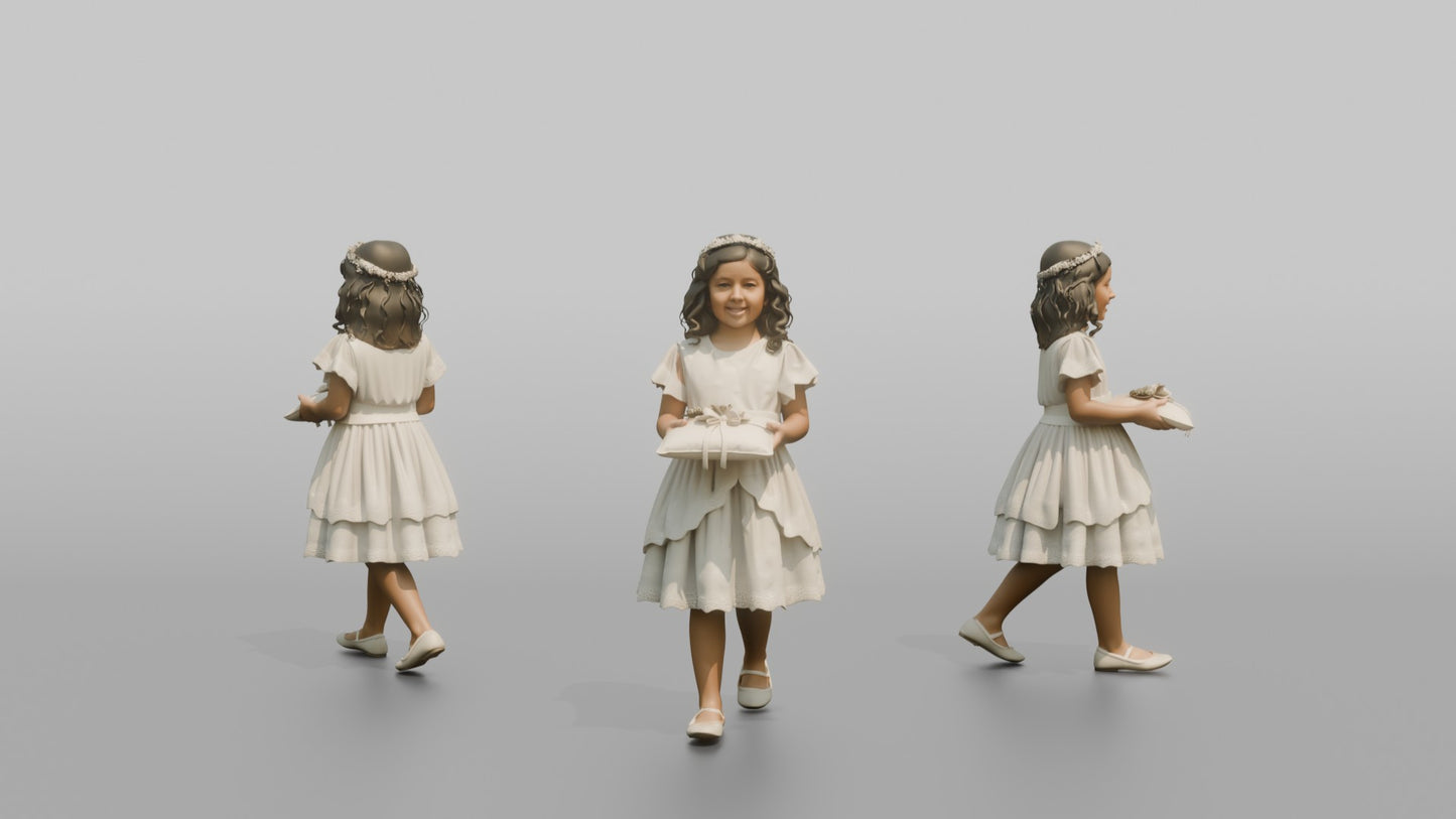 Ring Bearer Girl Carrying a Satin Pillow