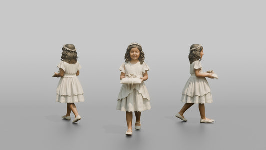 Ring Bearer Girl Carrying a Satin Pillow