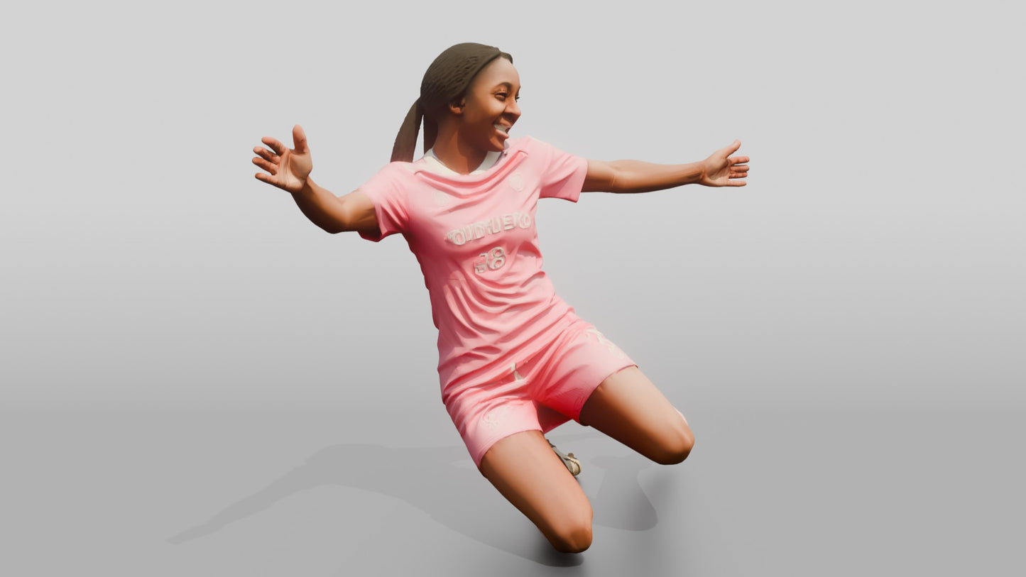 Soccer Player One-Knee Slide Celebration