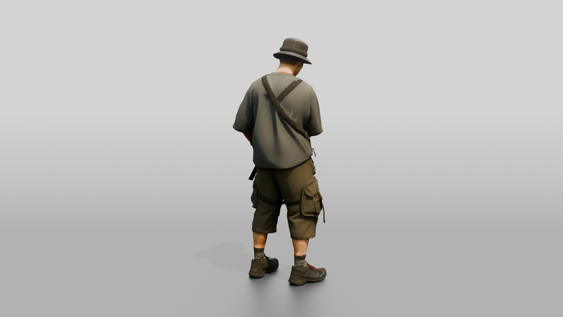 Techwear Man with Crossbody Harness