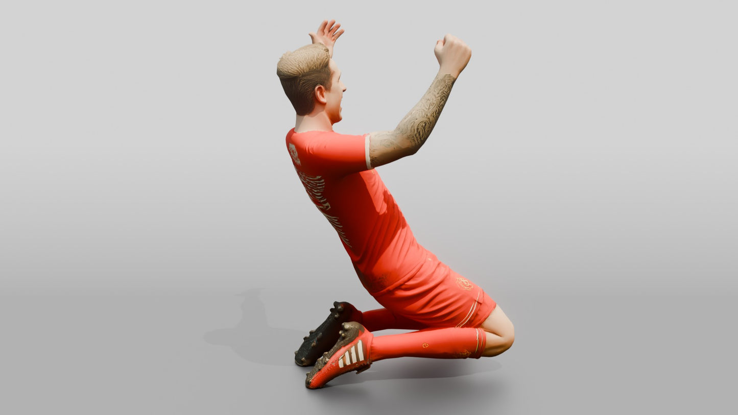 Soccer Player Knee Slide Celebration