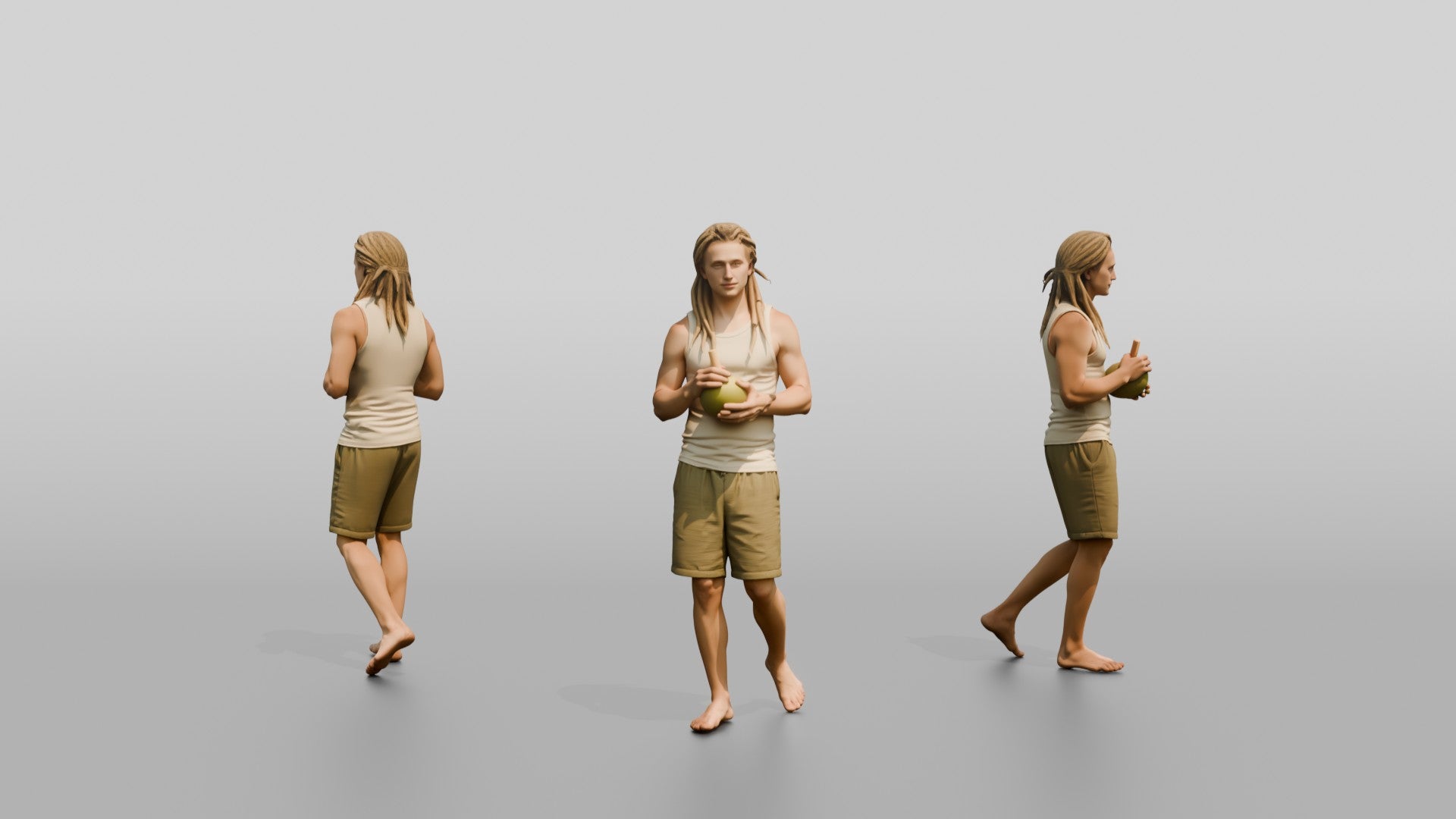 Man with a Coconut Drink