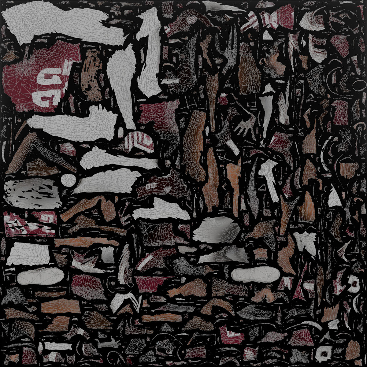Offensive Lineman in a Three-Point Stance - UV layout, base color map