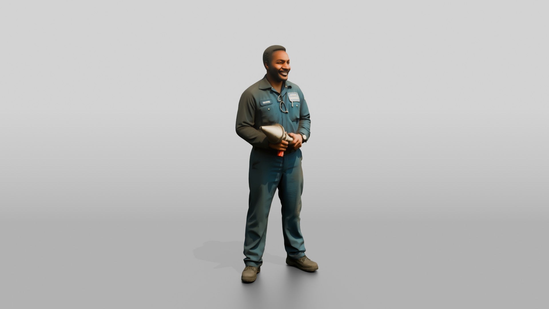 Mechanic Holding a Wheel Balancer Cone