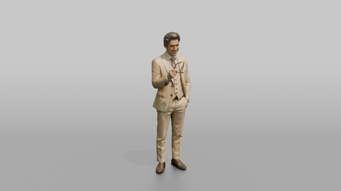 Wedding Guest Winking, Holding Sunglasses