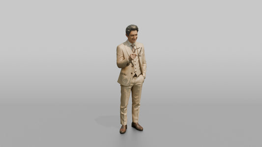 Wedding Guest Winking, Holding Sunglasses - 3D character model, view 1
