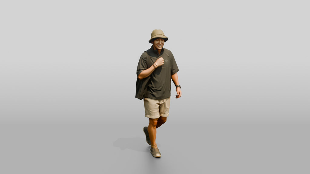 Man Unzipping High Collar of Surf Shirt